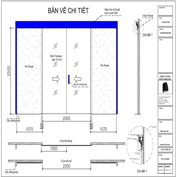 Tổng hợp bản vẽ cửa lùa kính cường lực chi tiết, đầy đủ nhất