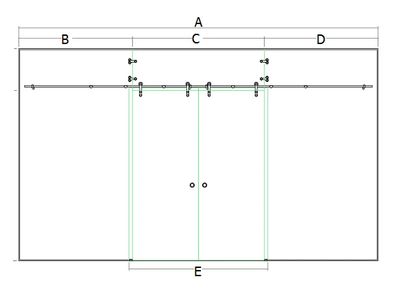 Mẫu bản vẽ cửa lùa 2 cánh